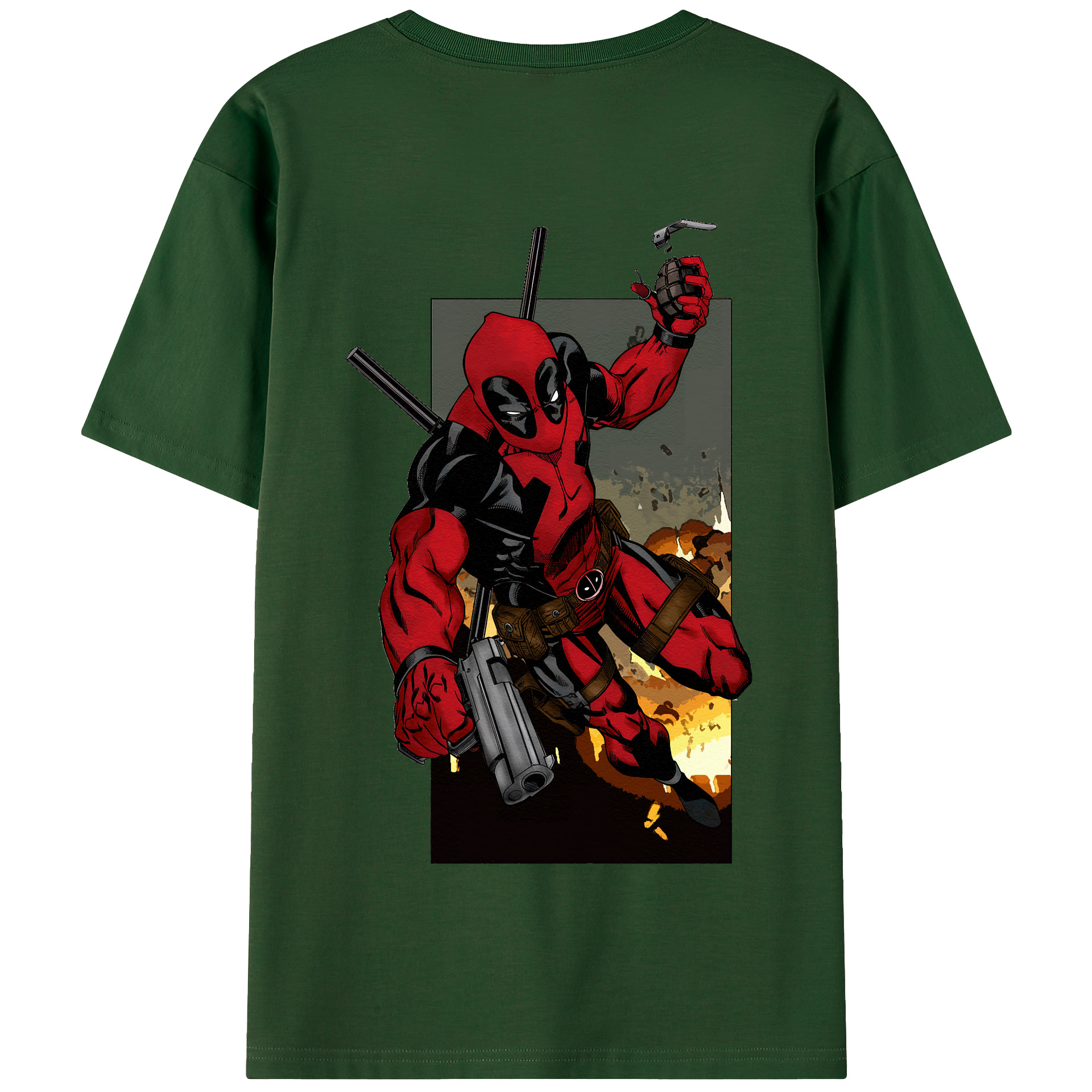 （画像用） Deadpool デッドプール 綿100％半袖Tシャツ（背面プリント）